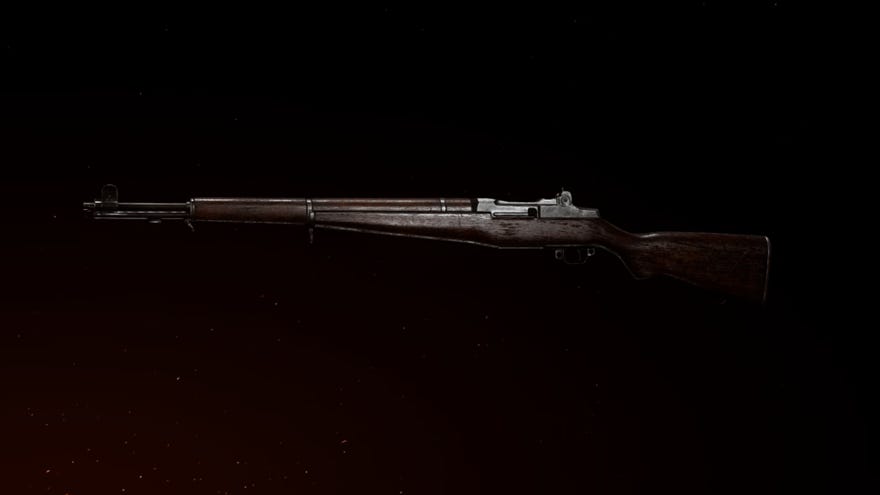 Render of an M1 Garand in the Call Of Duty: Vanguard gunsmith preview screen.