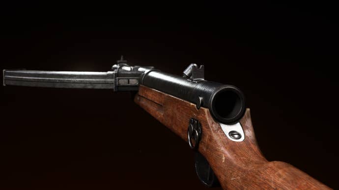 A render of the Type 100 in Call Of Duty: Vanguard, as seen from the Gunsmith preview animation screen.