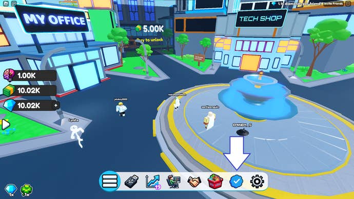 A screenshot of Coding Simulator in Roblox showing the game's codes button.