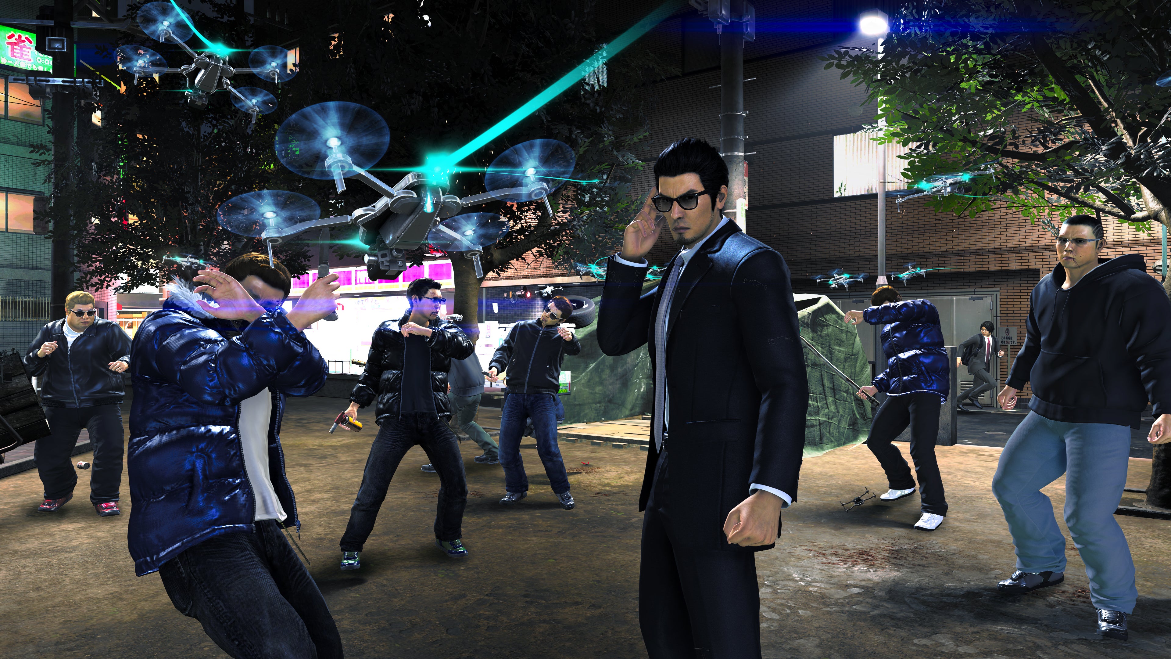 Kiryu amid thugs in Like A Dragon Gaiden