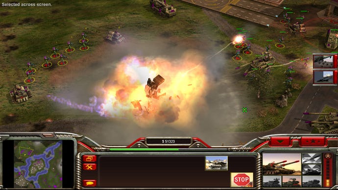 A huge explosion in Command & Conquer Generals