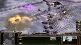 A huge tank assault on a base in Command & Conquer Generals