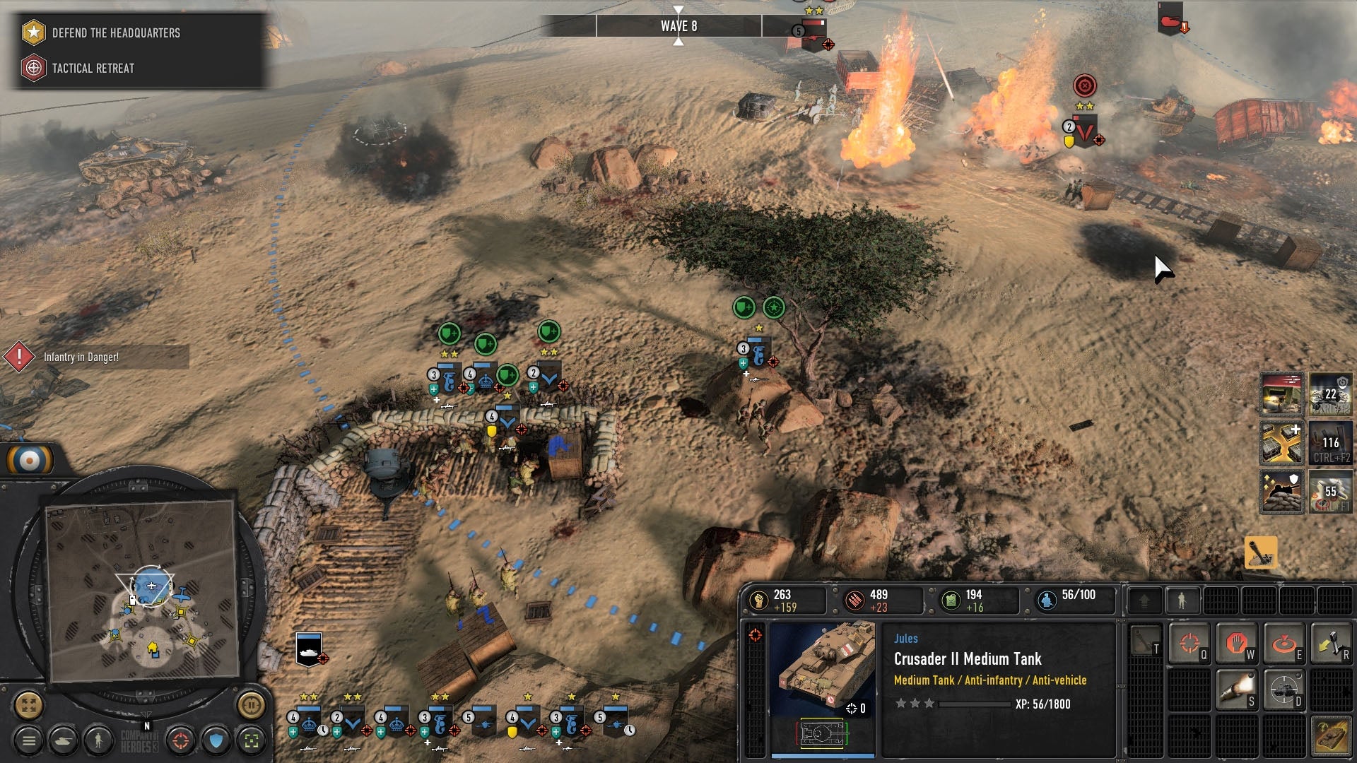 an airstrike hits British lines in Company of Heroes 3: Final Stand