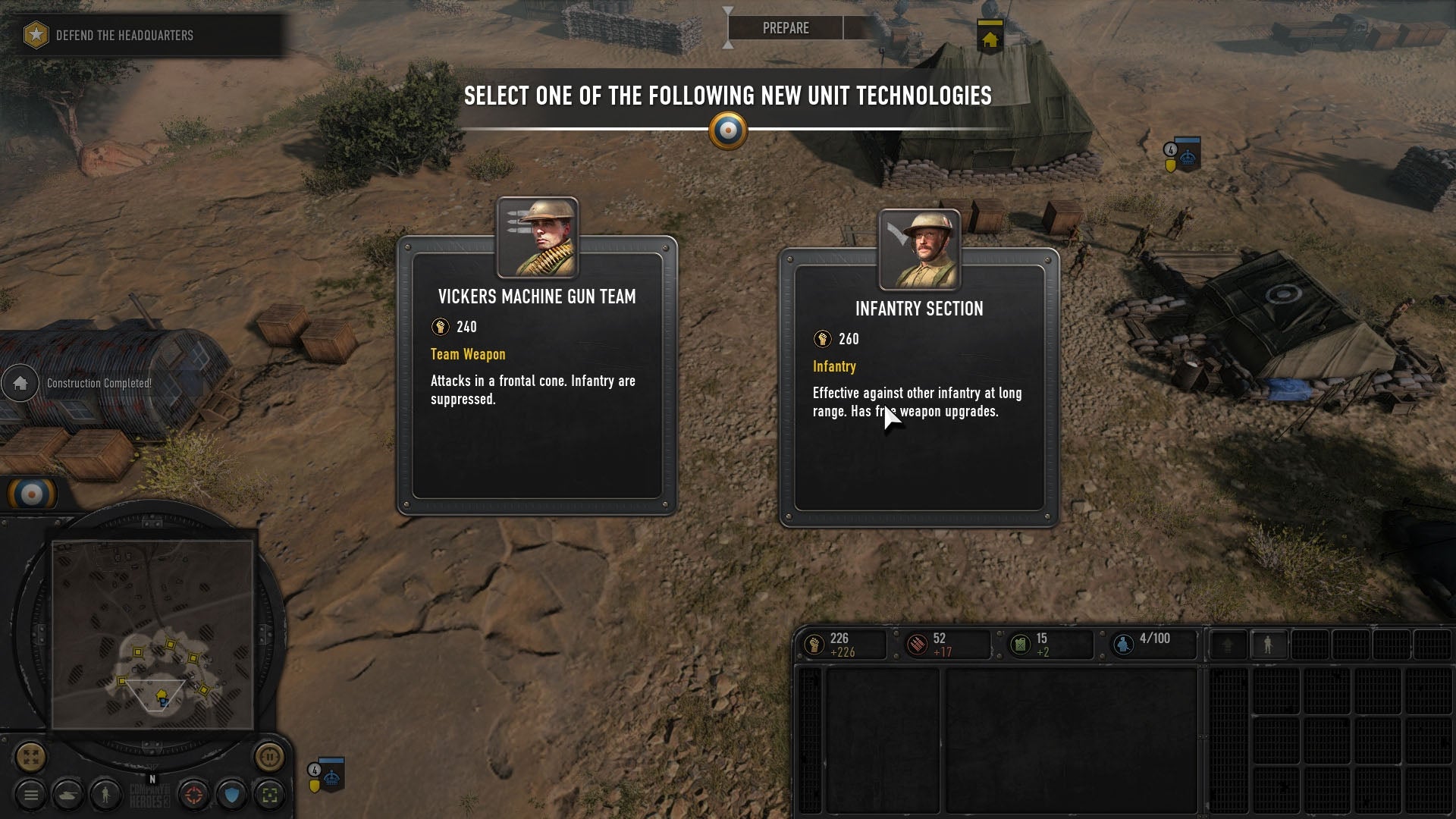Picking new units in Company of Heroes 3: Final Stand