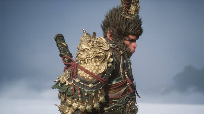 A picture of the protagonist in Black Myth Wukong.