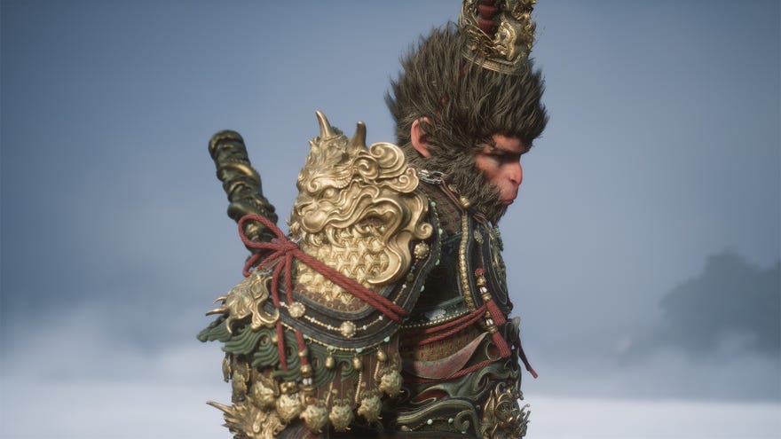 A picture of the protagonist in Black Myth Wukong.