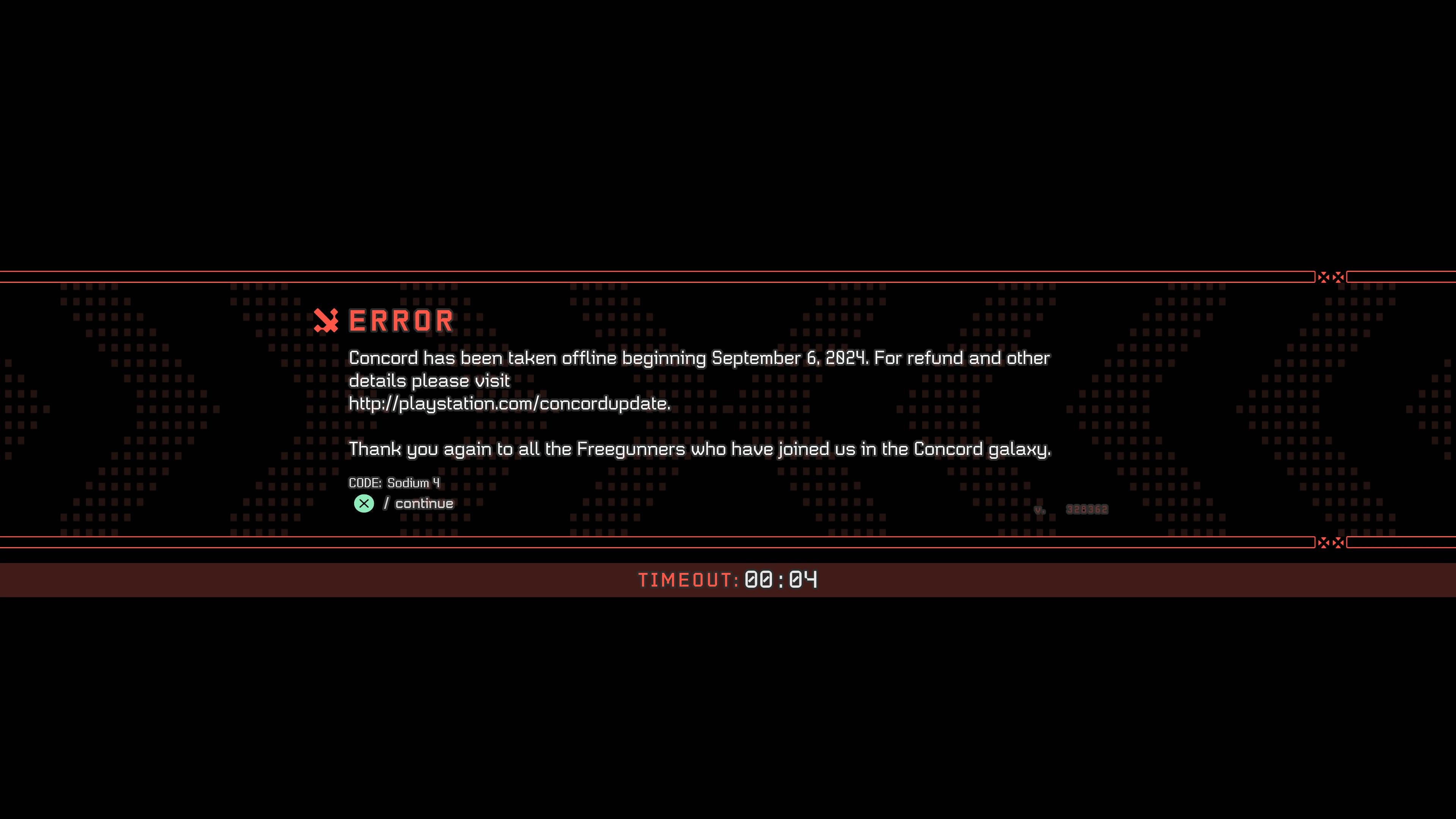 Concord - komunikat o błędzie