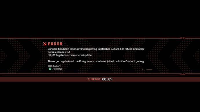 Concord - komunikat o błędzie