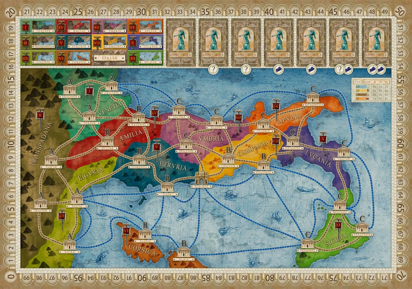 Concordia Board game Italia map