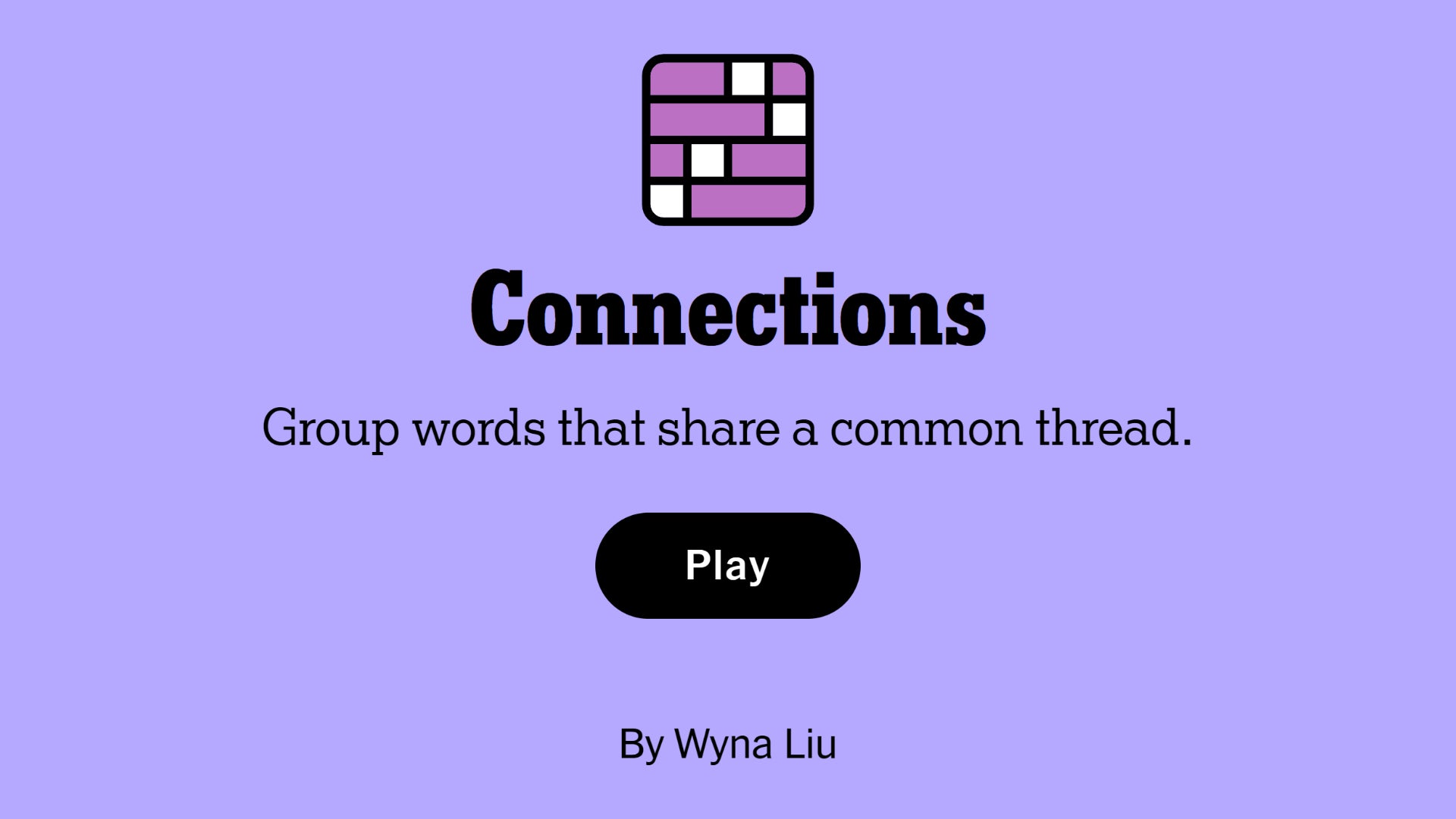 The splash screen for Connections, a word game on the NYT website. - 4