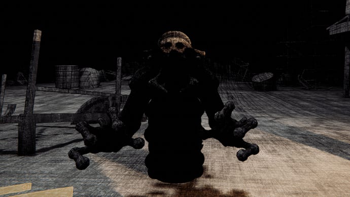 Screenshot of a Larva monster in Content Warning.