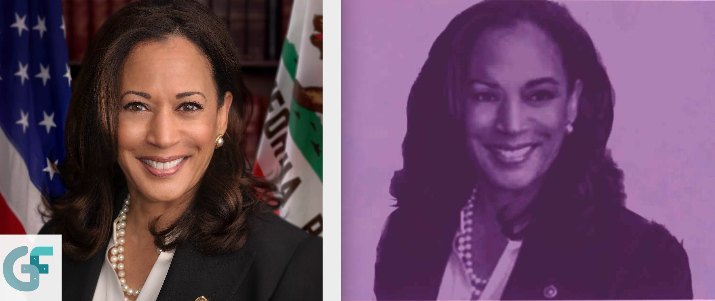 A side-by-side comparison of Kamala Harris and &ldquo;Jane Farland&rdquo; in Control.