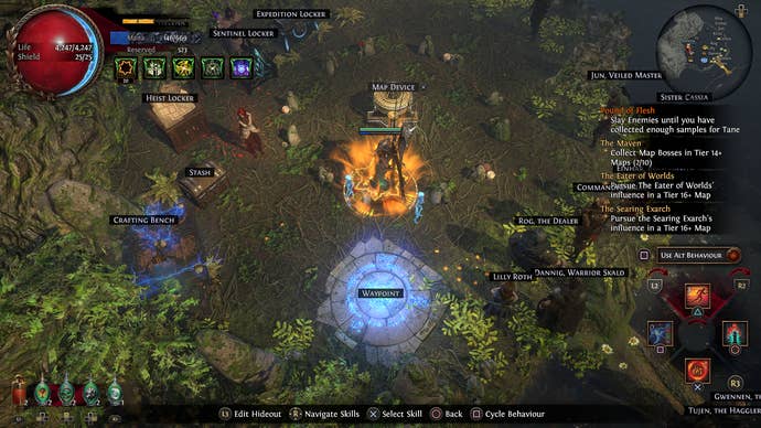 Remapping skills on a PS4 controller in Path Of Exile