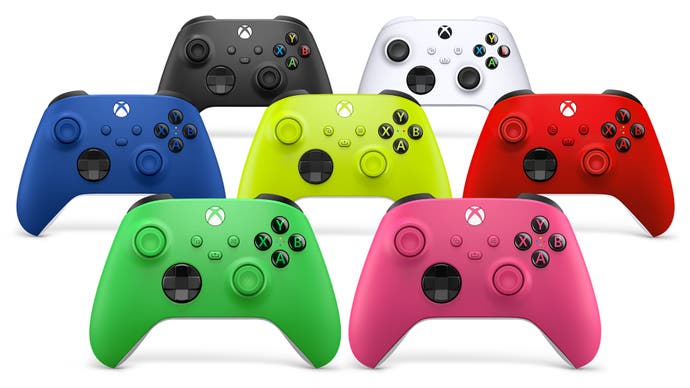 xbox wireless controllers in various colours