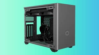 Cooler Master NR200P V2 Max case on a gradient background