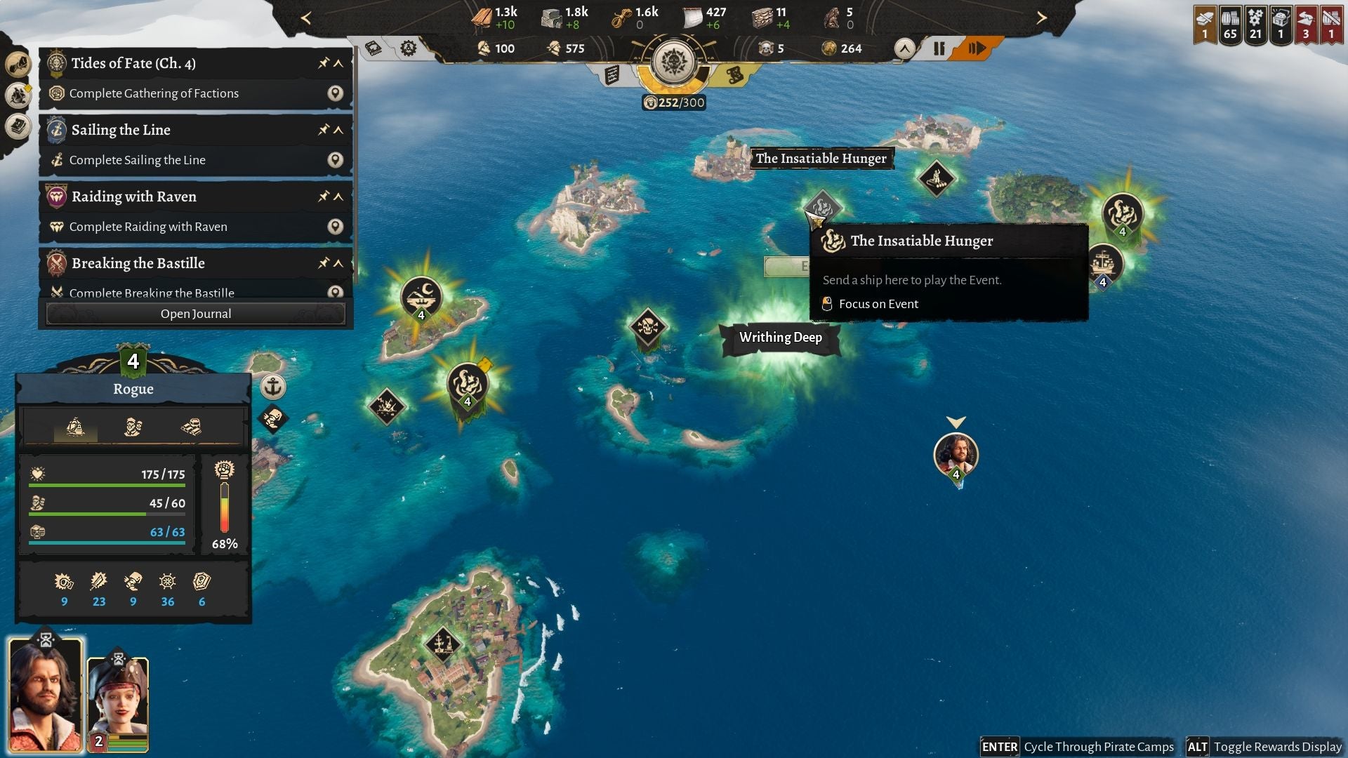 A busy map in Corsair Cove