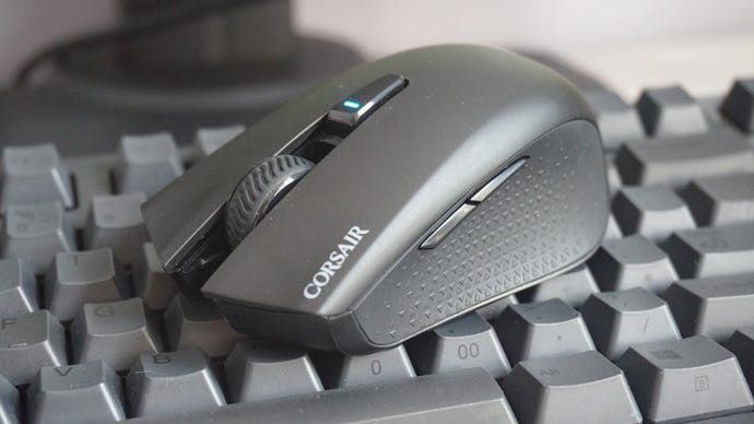 A photo of the Corsair Harpoon RGB Wireless gaming mouse