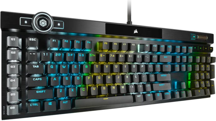 The colourful K100 RGB Optical keyboard.
