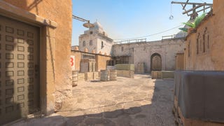 A section of the classic map dust2 in Counter-Strike 2.