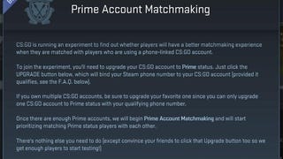 Counter-Strike dodaje „Prime Matchmaking” jako eksperyment