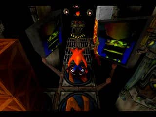 Crash Bandicoot screenshot showing Crsah in a futuristic level