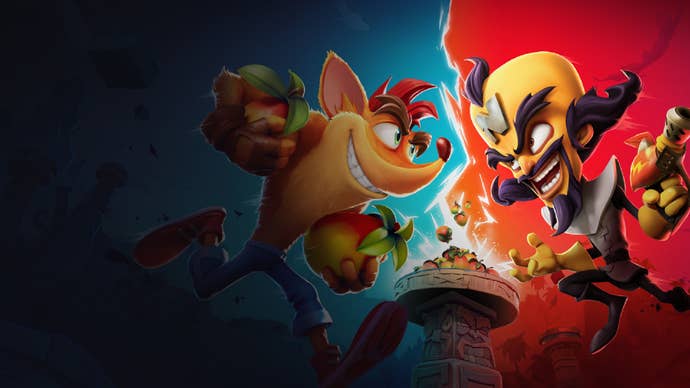 Crash Bandicoot and Dr. Nefarious in Crash Team Rumble.
