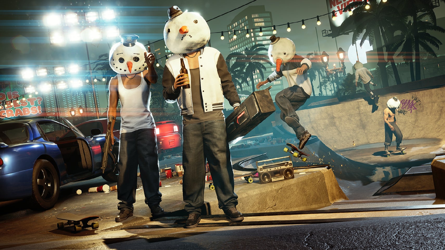 Some snowmen in Crime Boss: Rockay City. - 1