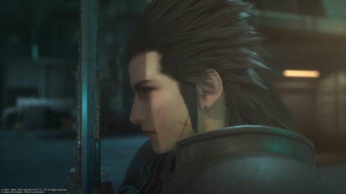 Close up of Zack with Buster Sword