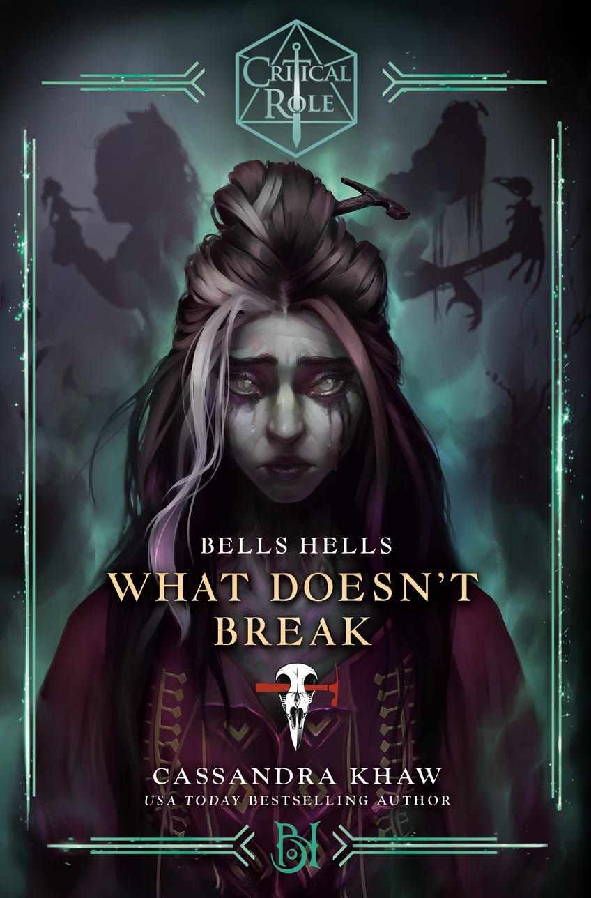 Cover art for Critical Role prequel novel Bells Hells - What Doesn't Break