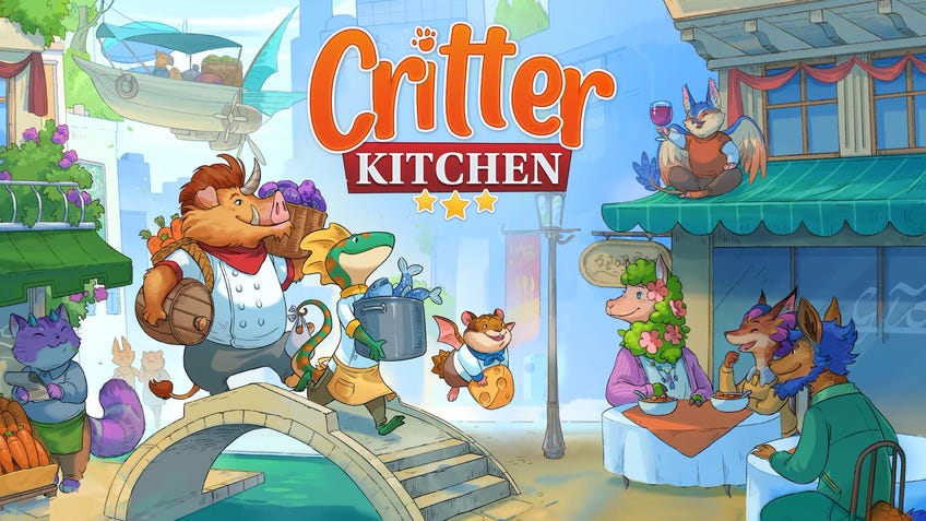 The logo and key art for Lucky Duck Game's Critter Kitchen