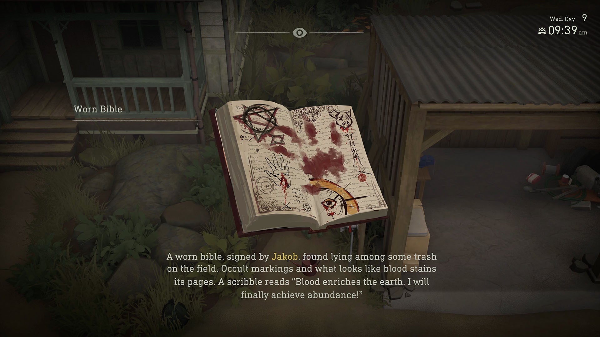 A strange bloodstained bible in Crop