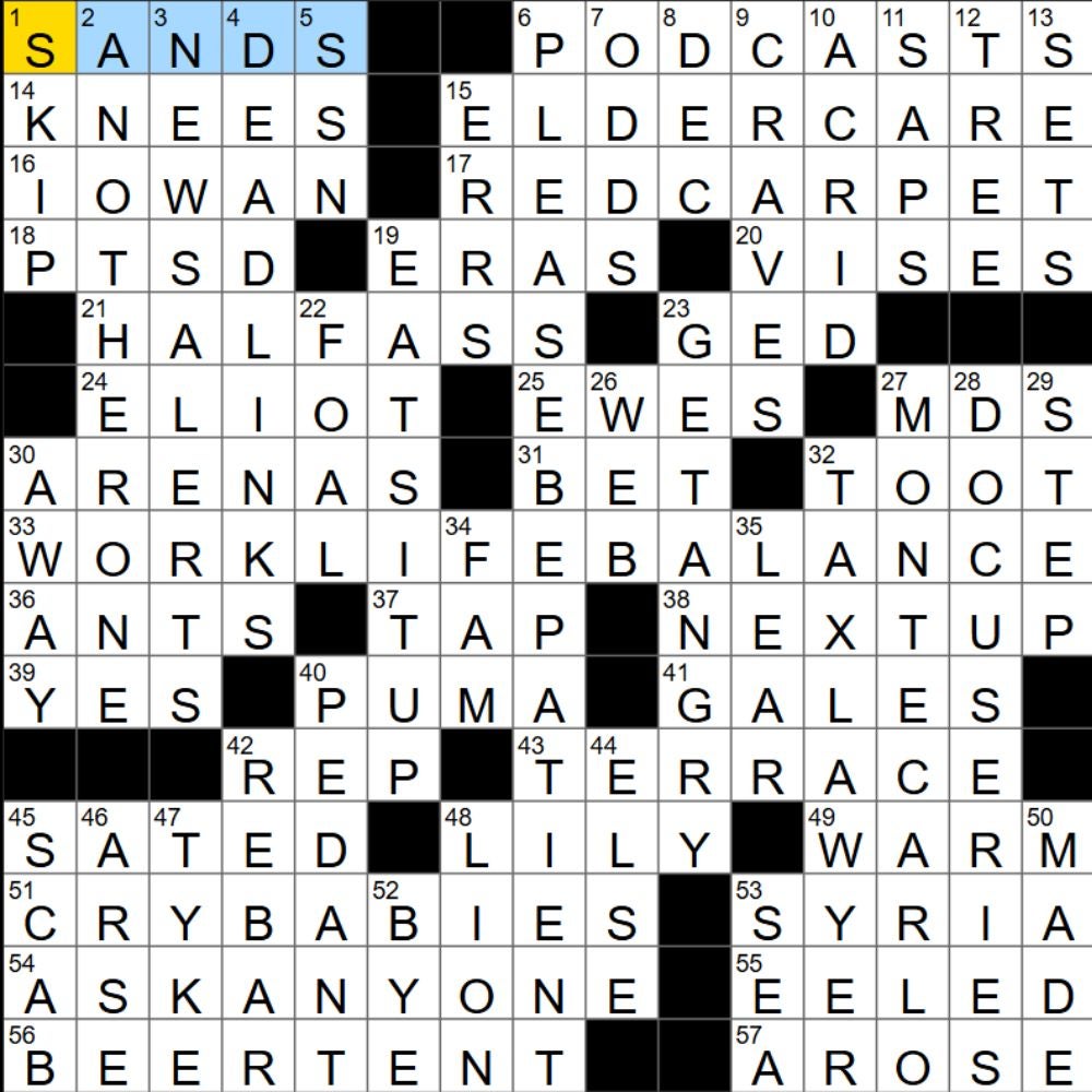 The completed NYT Mini Crossword for 03/10/2025, showing all the answers for each clue. - 3