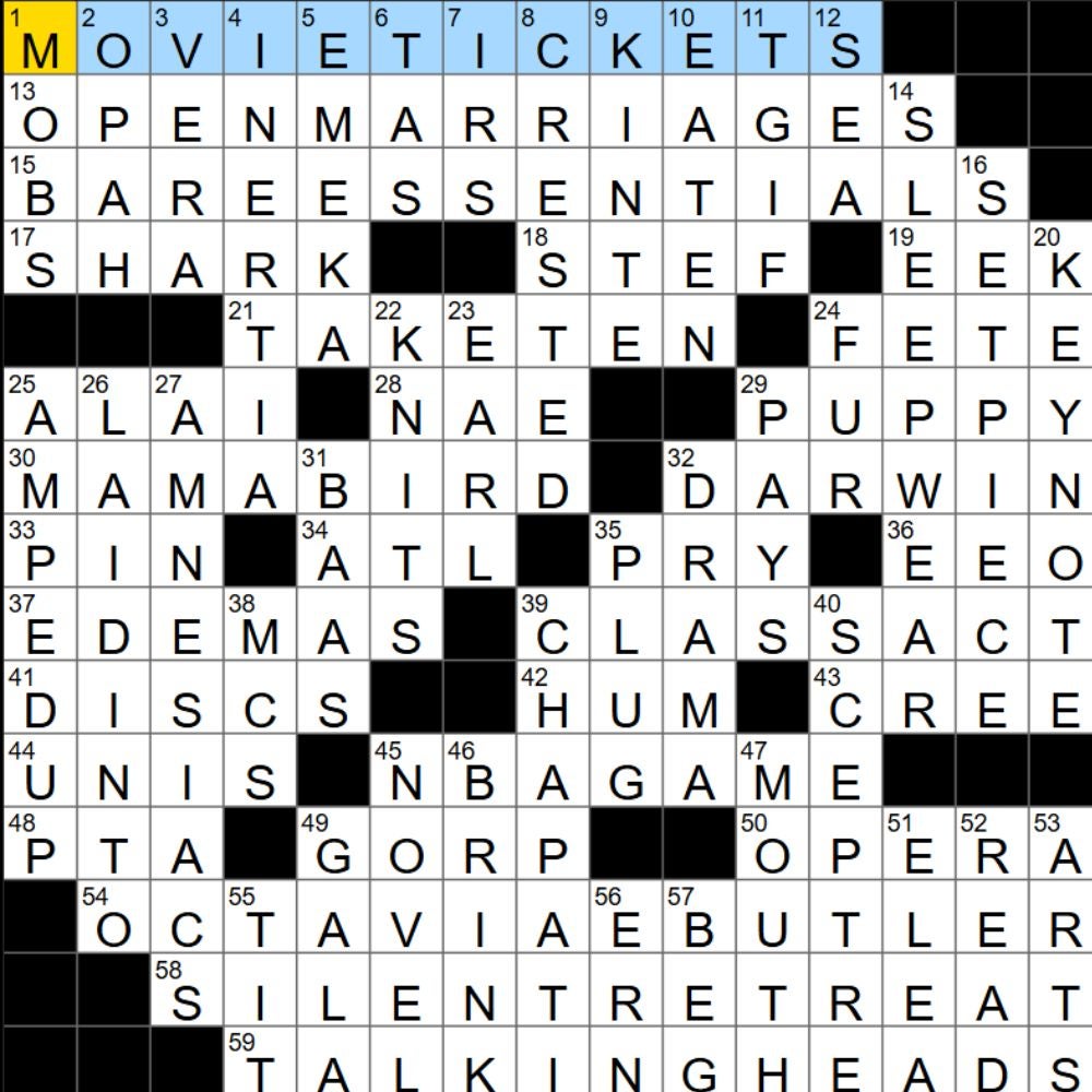 The completed NYT Mini Crossword for 06/09/2025, showing all the answers for each clue. - 3