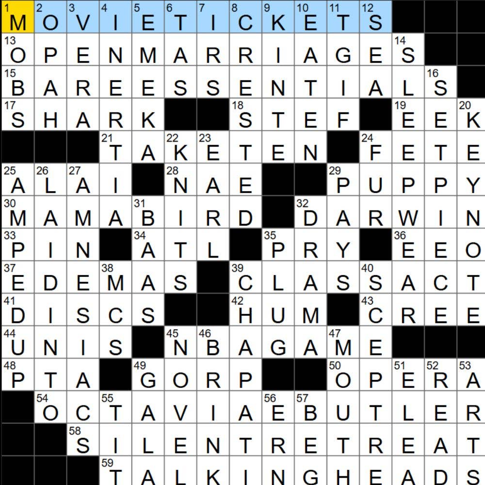 The completed NYT Mini Crossword for 06/09/2025, showing all the answers for each clue.