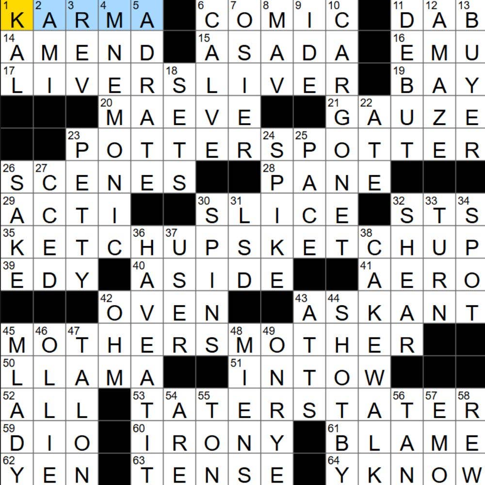 The completed NYT Mini Crossword for 10/09/2025, showing all the answers for each clue.