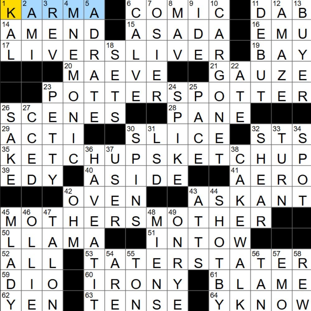 The completed NYT Mini Crossword for 10/09/2025, showing all the answers for each clue. - 3