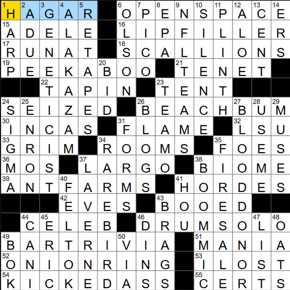 The completed NYT Mini Crossword for 10/10/2025, showing all the answers for each clue. - 3