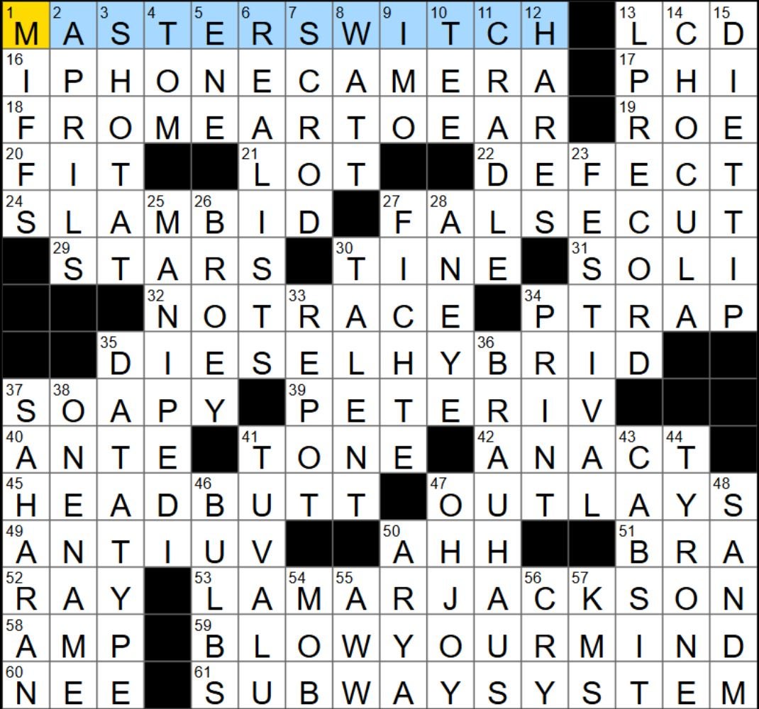 The completed NYT Mini Crossword for 11/10/2025, showing all the answers for each clue. - 3