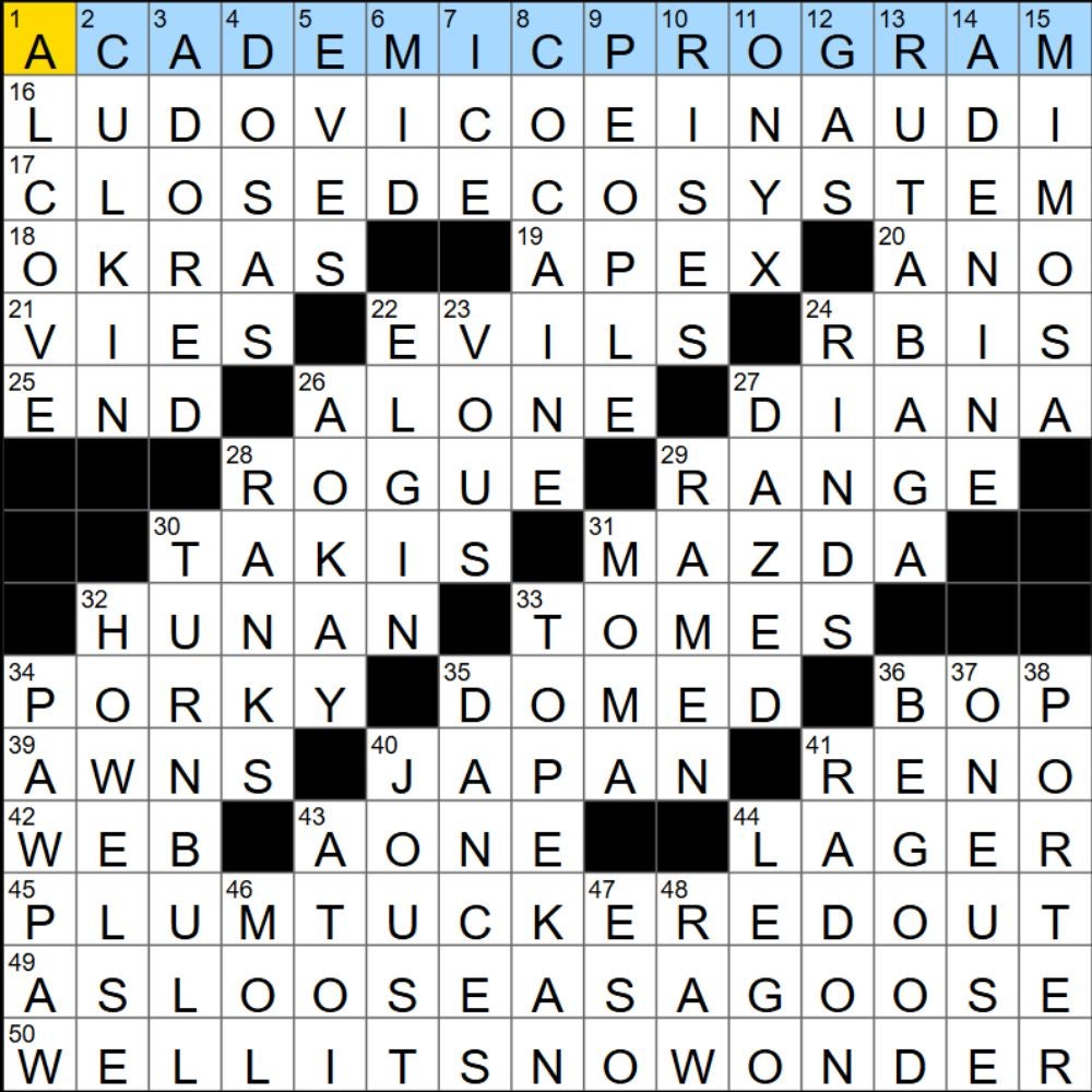 The completed NYT Mini Crossword for 13/09/2025, showing all the answers for each clue. - 3