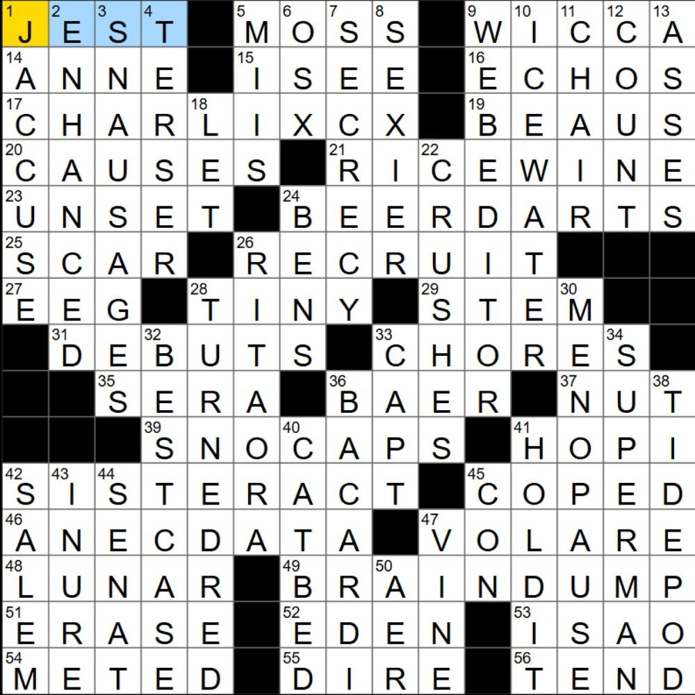 The completed NYT Mini Crossword for 17/10/2025, showing all the answers for each clue. - 3