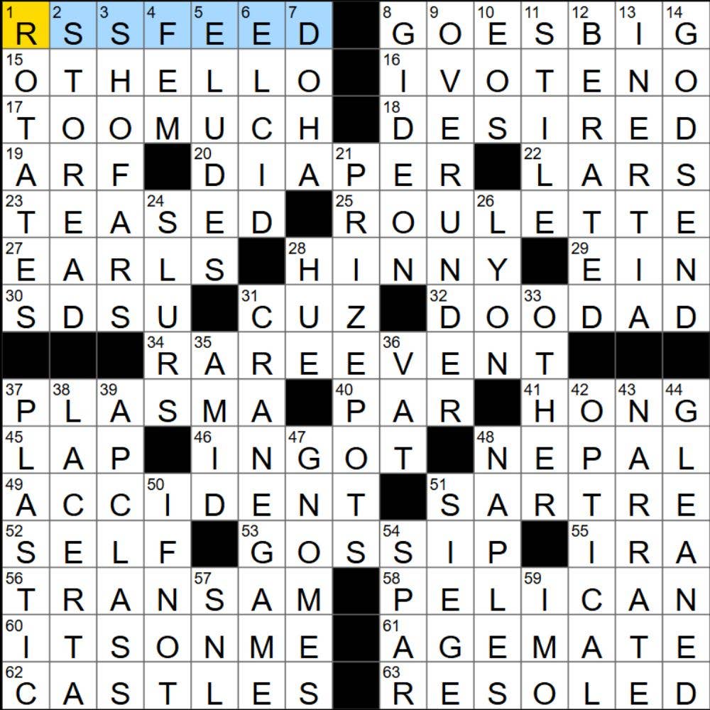 The completed NYT Mini Crossword for 18/09/2025, showing all the answers for each clue.