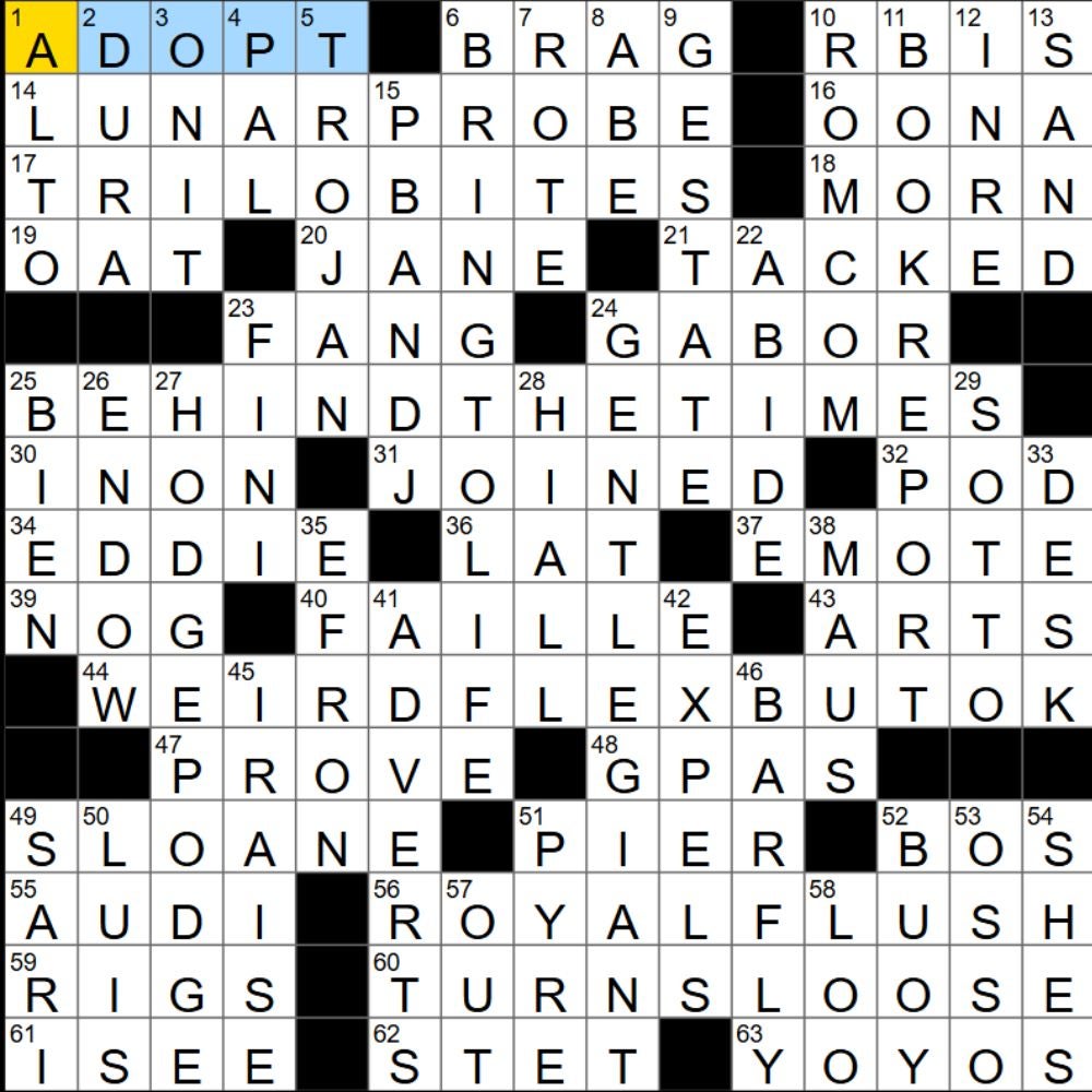 The completed NYT Mini Crossword for 19/09/2025, showing all the answers for each clue. - 3