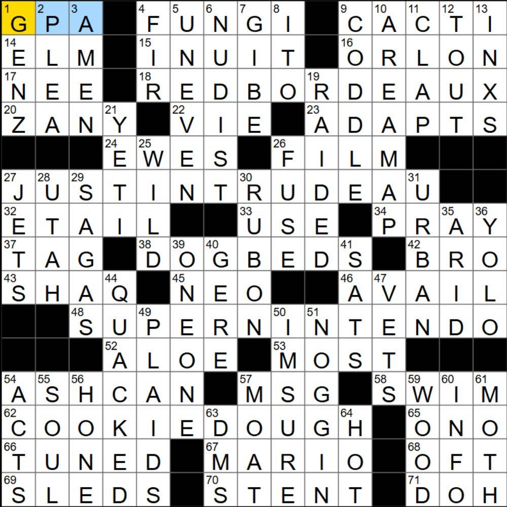 The completed NYT Mini Crossword for 22/09/2025, showing all the answers for each clue.