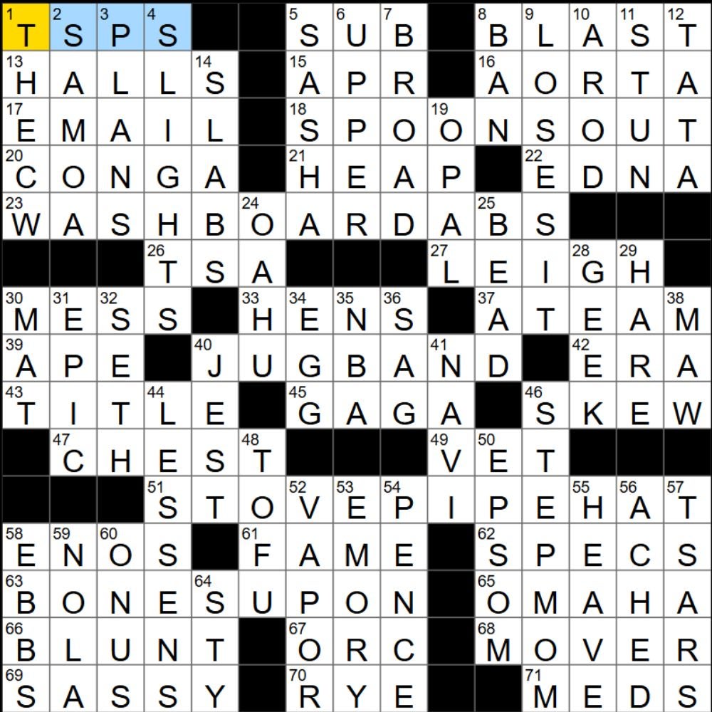 The completed NYT Mini Crossword for 23/09/2025, showing all the answers for each clue. - 3
