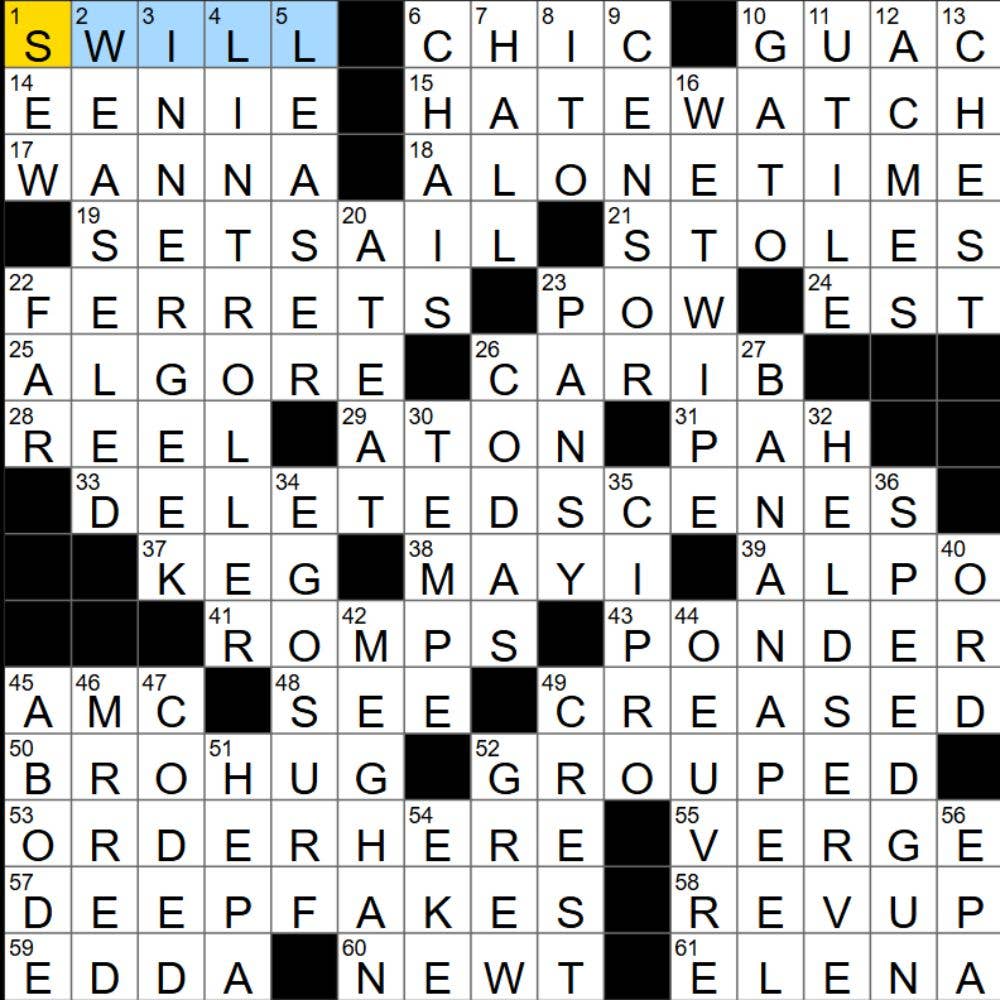 The completed NYT Mini Crossword for 26/09/2025, showing all the answers for each clue.