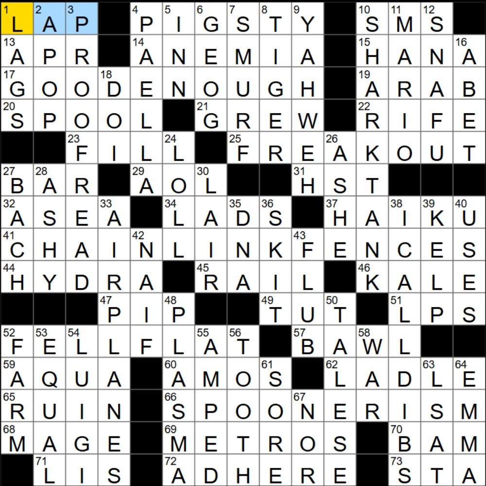 The completed NYT Mini Crossword for 28/08/2025, showing all the answers for each clue. - 3