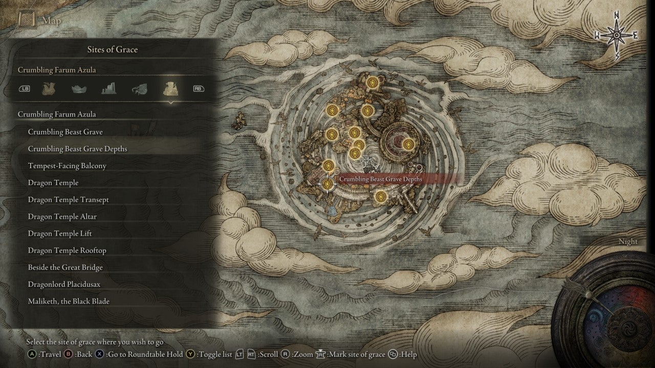 Crumbling Beast Grave Depths Grace in Elden Ring