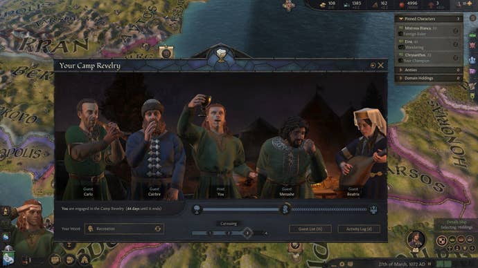 The band of travellers celebrates in Constantinople.