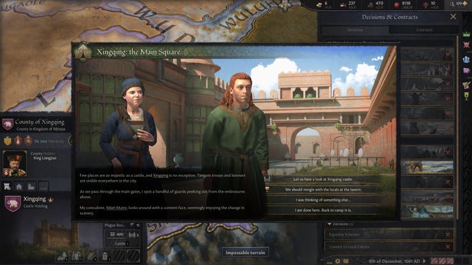 Cathmál stands in a city in China.