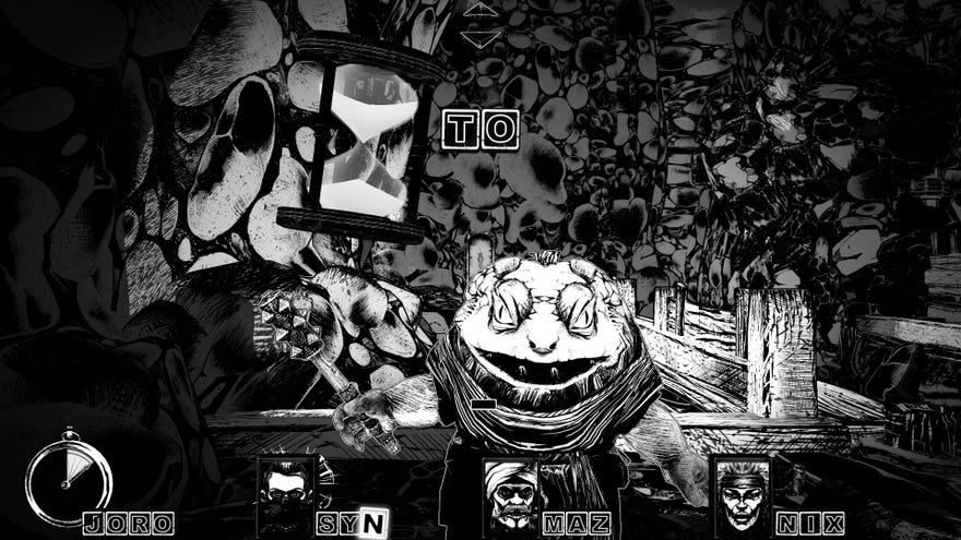 A small fog with a club attacks the player in Cryptmaster